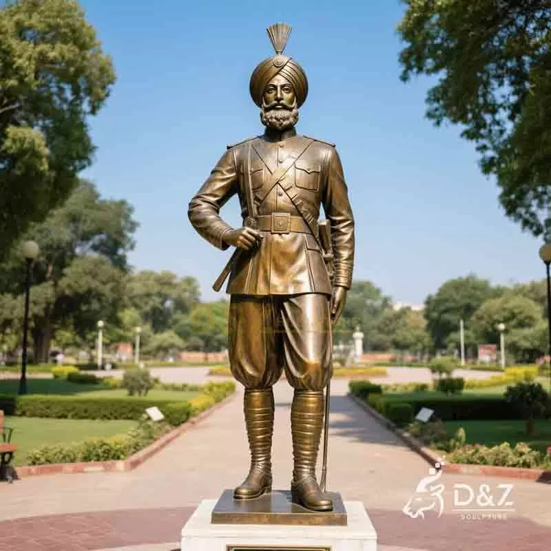Large Garden Bronze Sikh Soldier Statue for Sale | Soldier Memorial Statue DZ-912