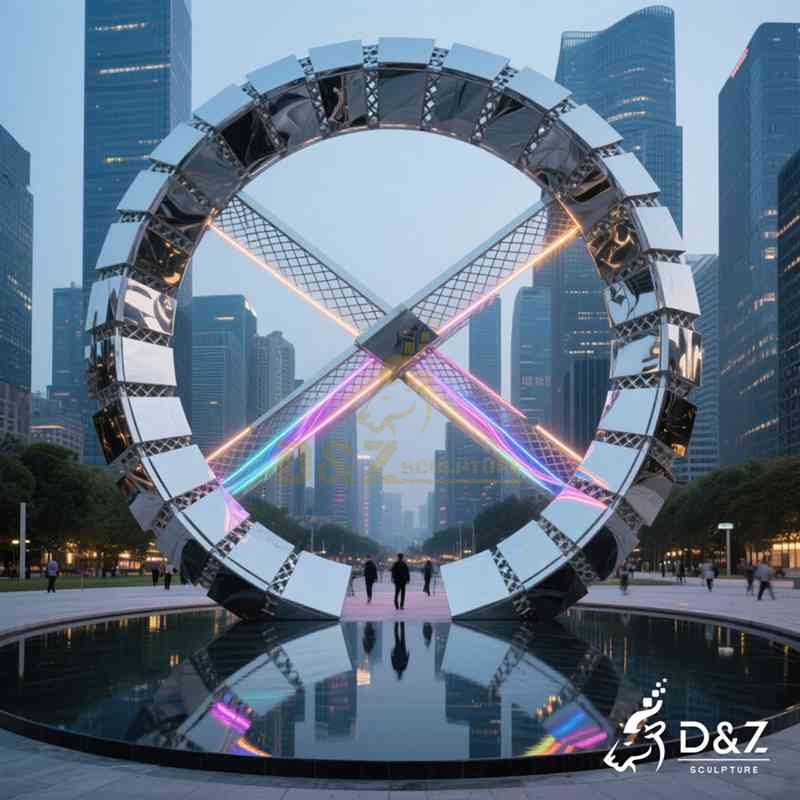 Large Metal Urban Sculpture Ring for Landscape Art DZJ-74