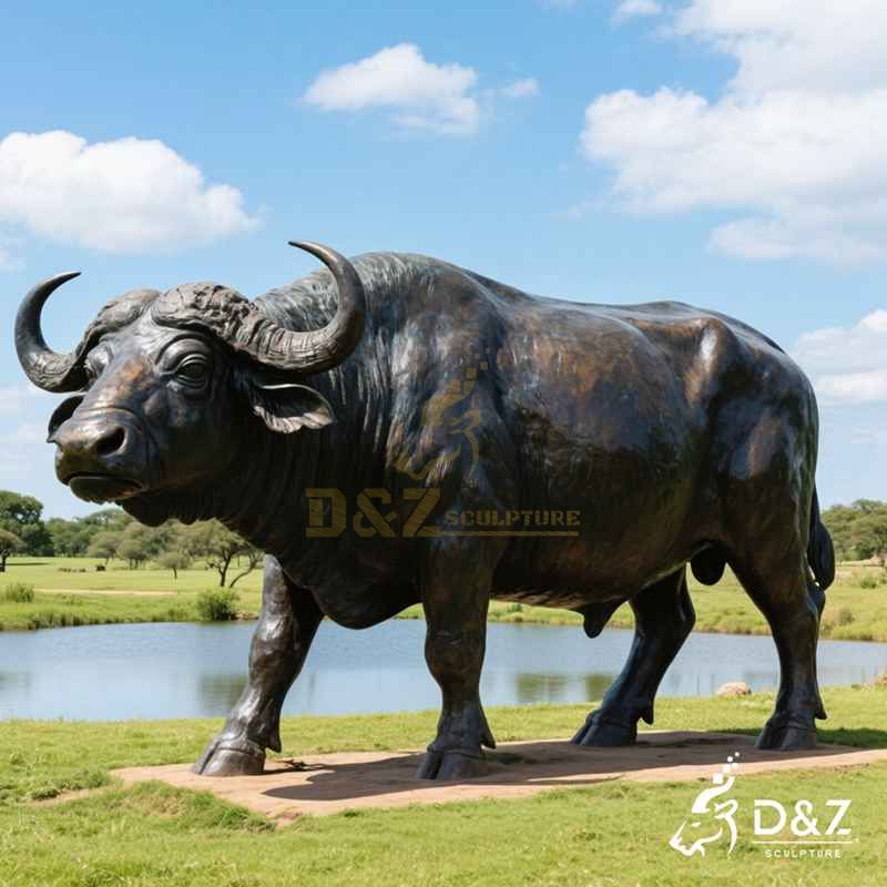Large Outdoor Bronze Water Buffalo Statue for Sale DZJ-75