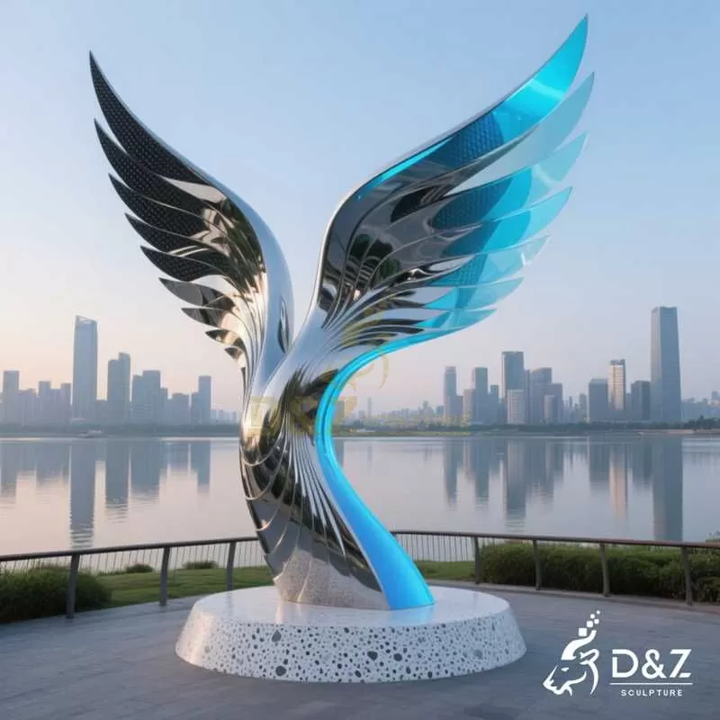 Outdoor Metal Wings Sculpture Modern Art for Sale DZJ-79