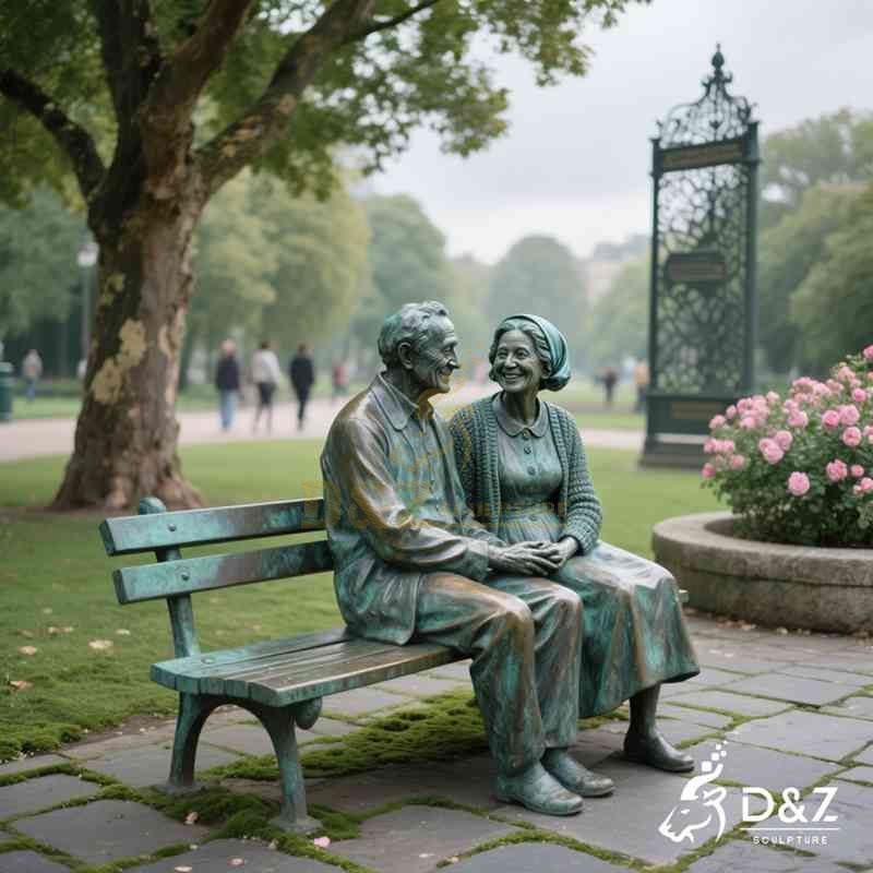 old couple statue
