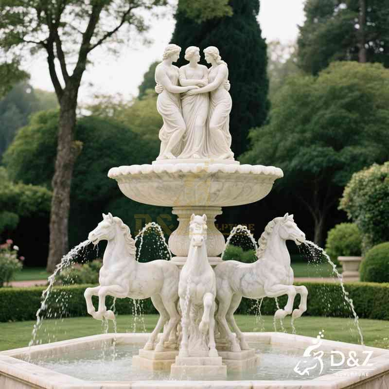 white marble fountain