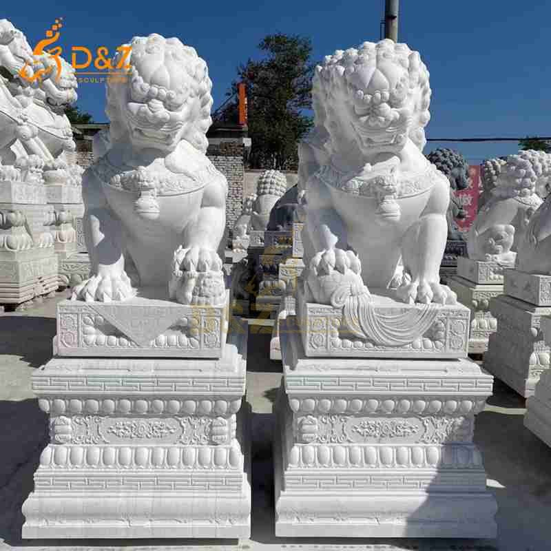 Marble komainu statues for sale