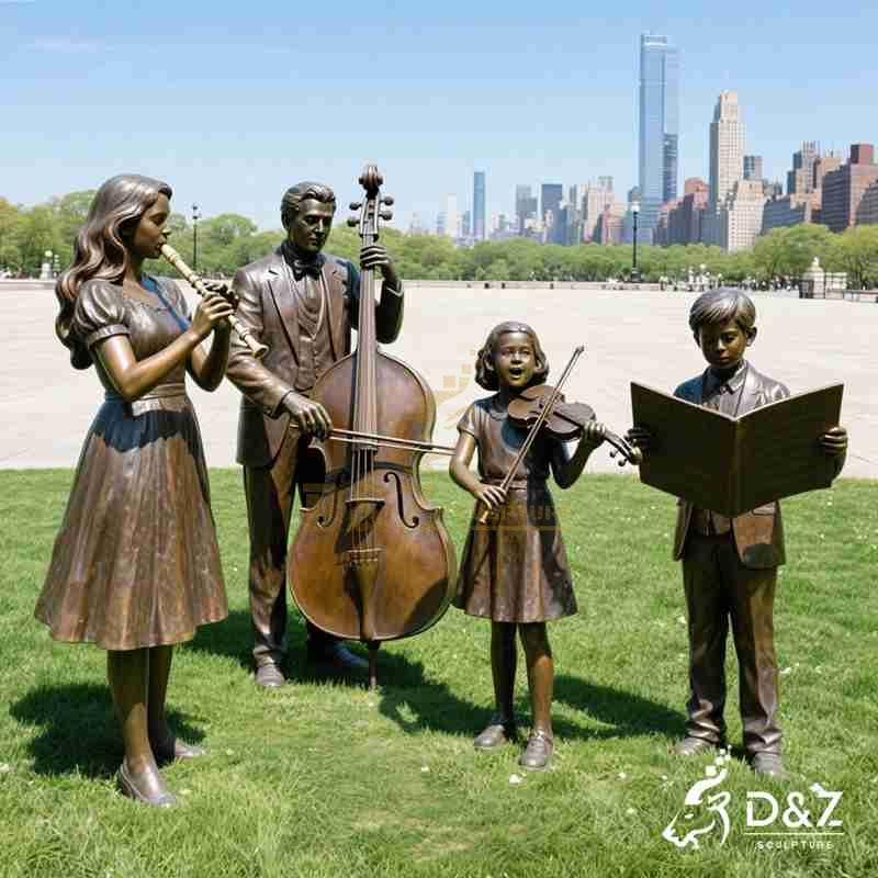 Outdoor Bronze Statue Band – Musical Performance Art DZJ-87