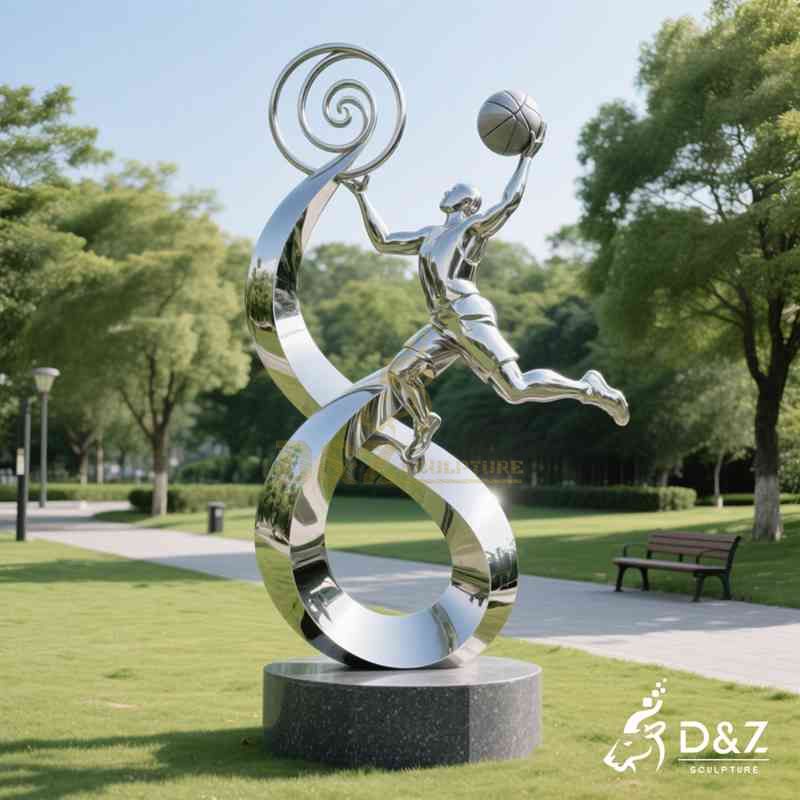 Abstract Metal Basketball Sculpture丨Sports Art Decor DZJ-89
