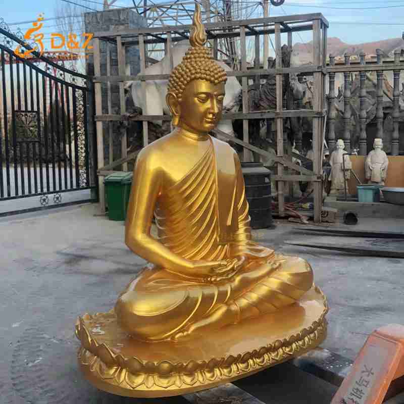 Large Seated Brass Buddha Statue for Sale DZJ-91