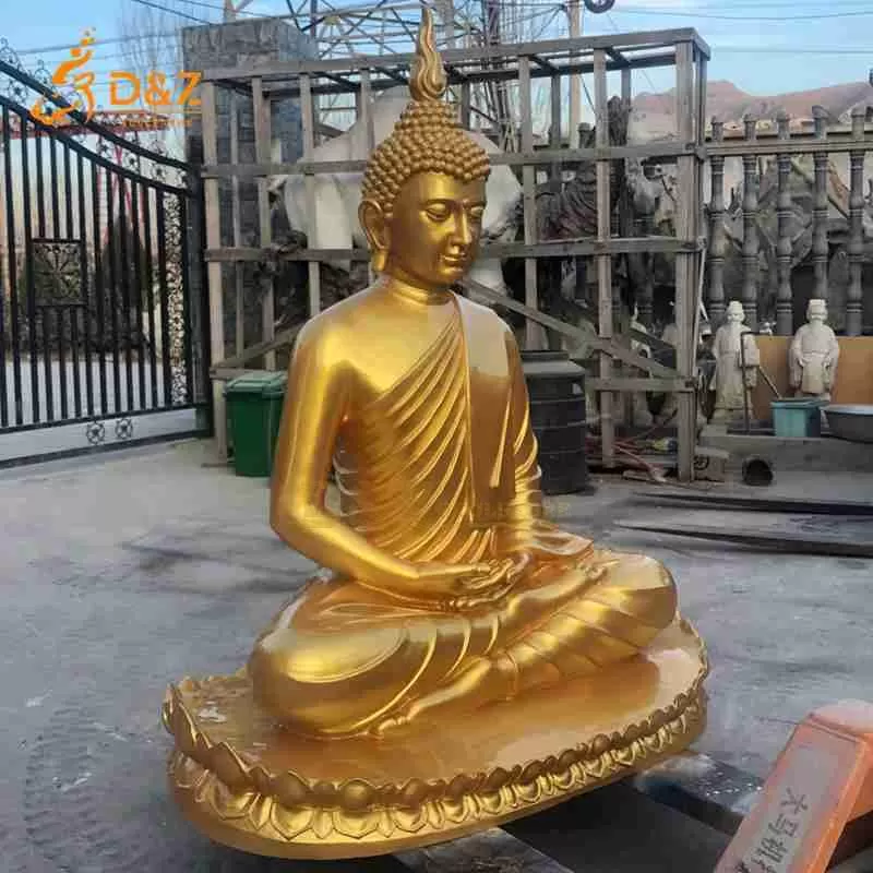 Large Seated Brass Buddha Statue for Sale DZJ-91