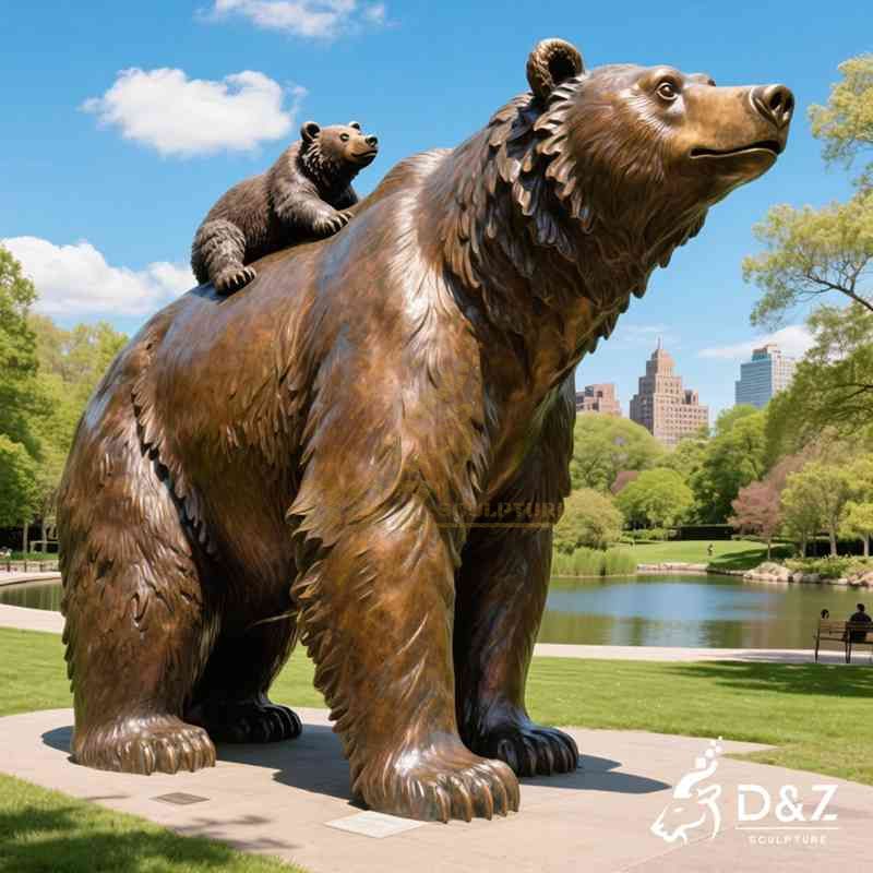 Large Bronze Kodiak Brown Bear Statue for Garden DZJ-97