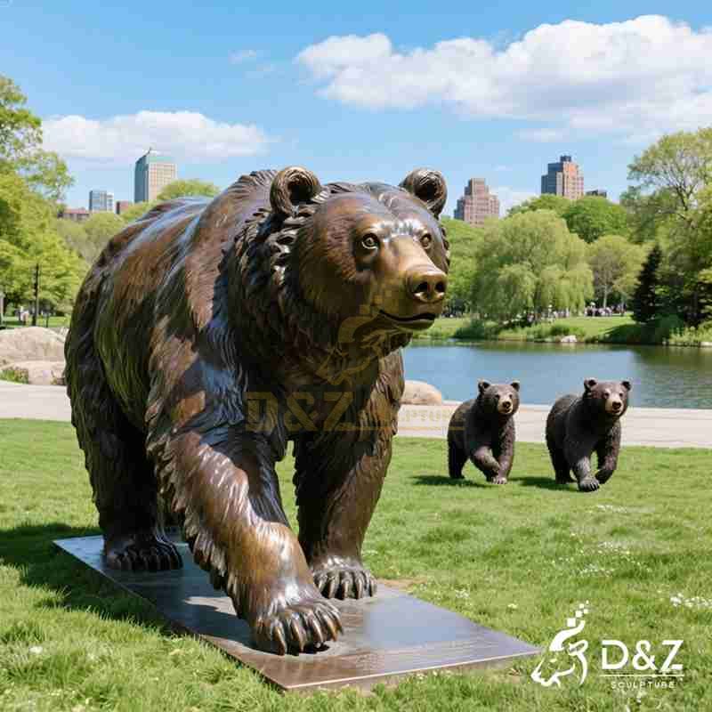 kodiak bear bronze statue