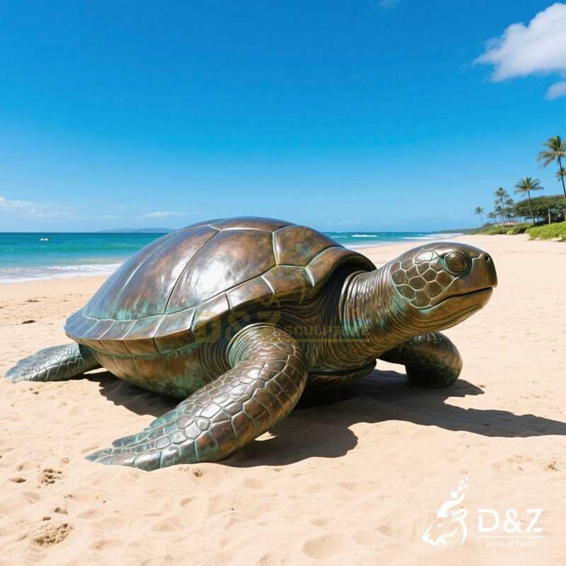 large sea turtle statue