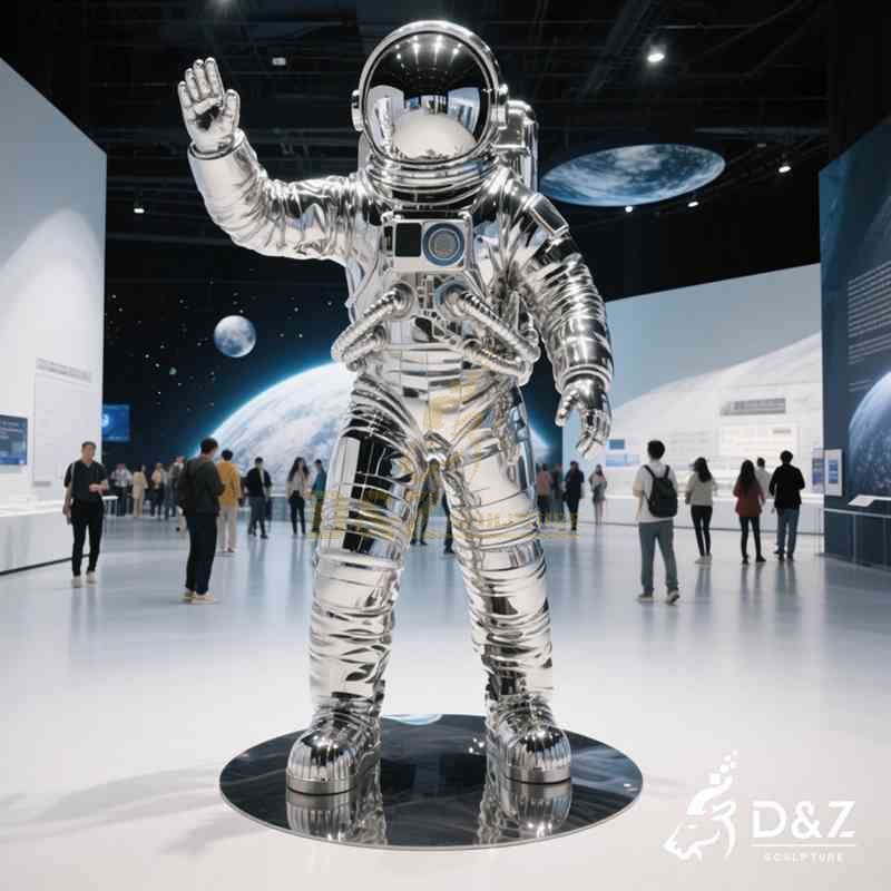 Metal Astronaut Sculpture – Space Art for Display DZJ-101