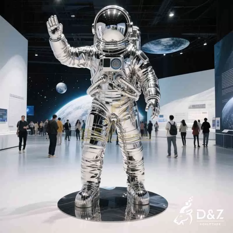 Metal Astronaut Sculpture – Space Art for Display DZJ-101