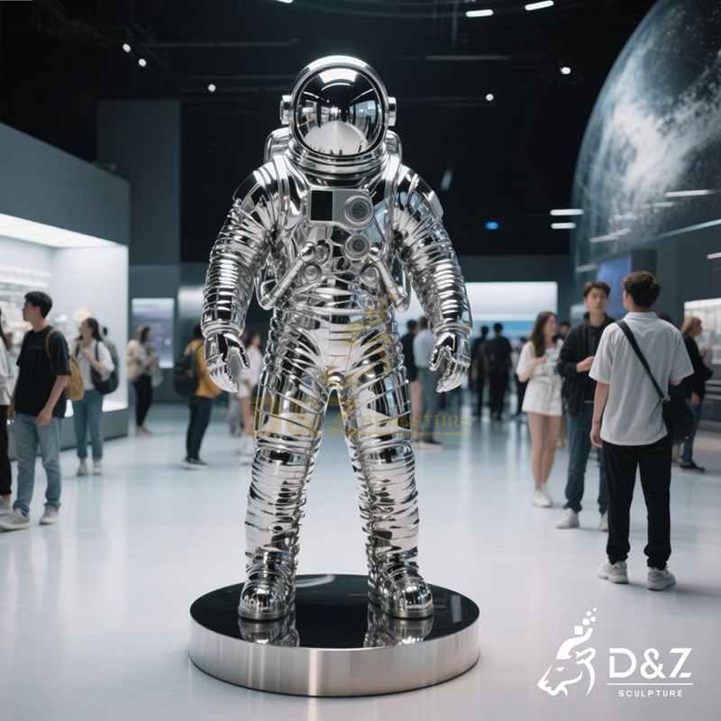 metal astronaut sculpture