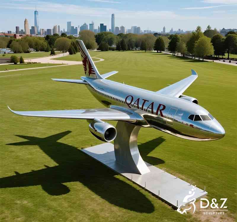 Large Modern Metal Aircraft Sculpture | Airliner Art DZJ-102