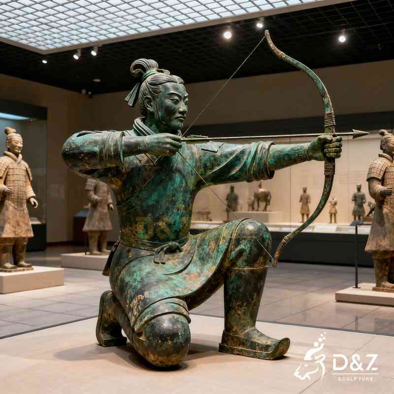 Bronze Kneeling Terracotta Warrior Statue for Sale DZJ-103