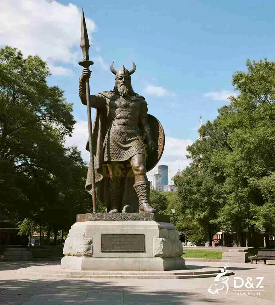 Large Bronze Viking Statue Outdoor Warrior Decor DZJ-106