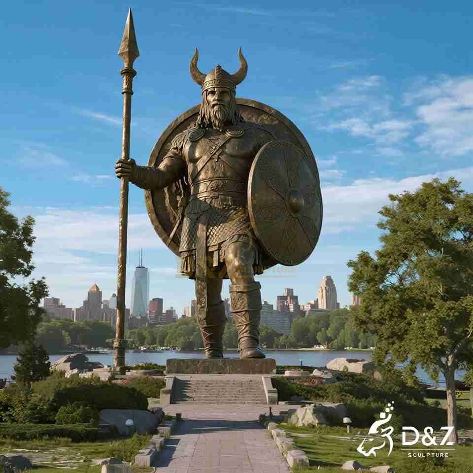 outdoor viking statue