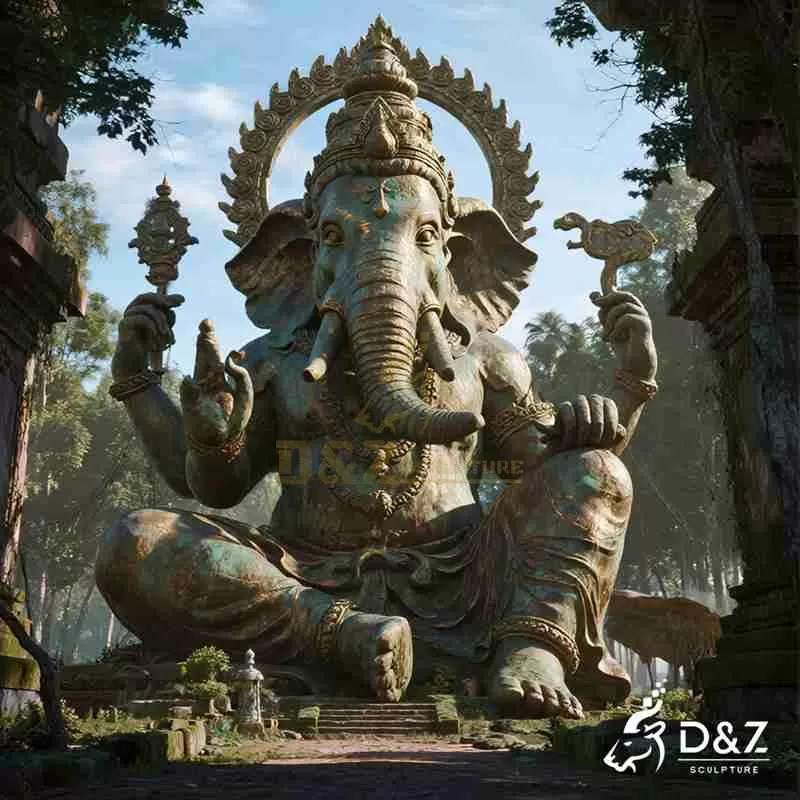 Large Outdoor Bronze Ganesha Statue for Sale DZJ-107