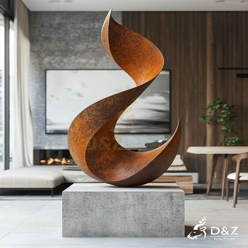 Large Abstract Corten Steel Modern Floor Sculpture DZJ-110