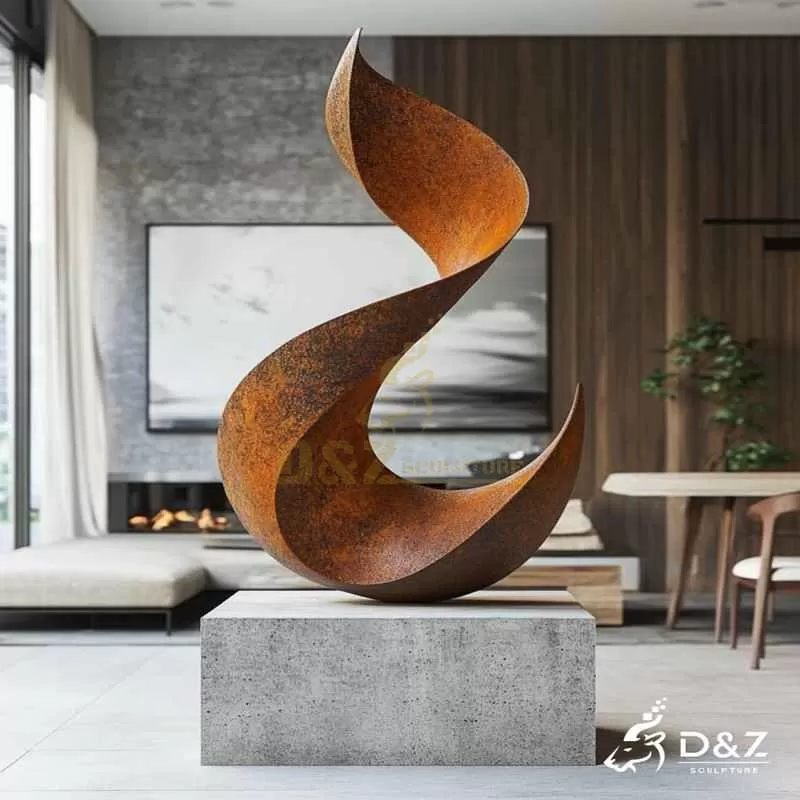 Large Abstract Corten Steel Modern Floor Sculpture DZJ-110