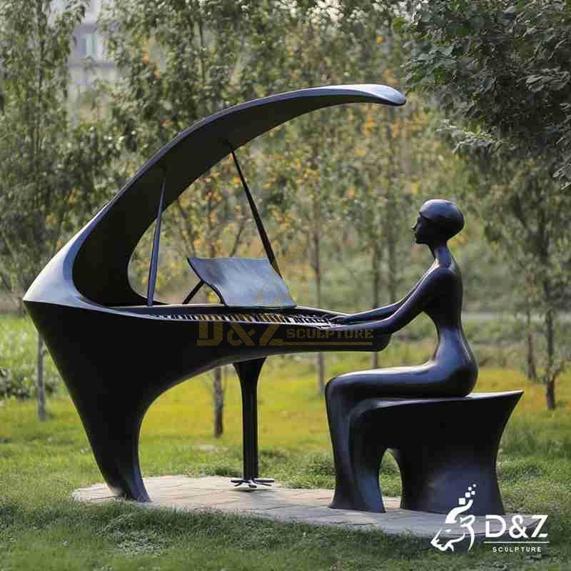Bronze Abstract Musical Piano Sculpture for Sale DZJ-111