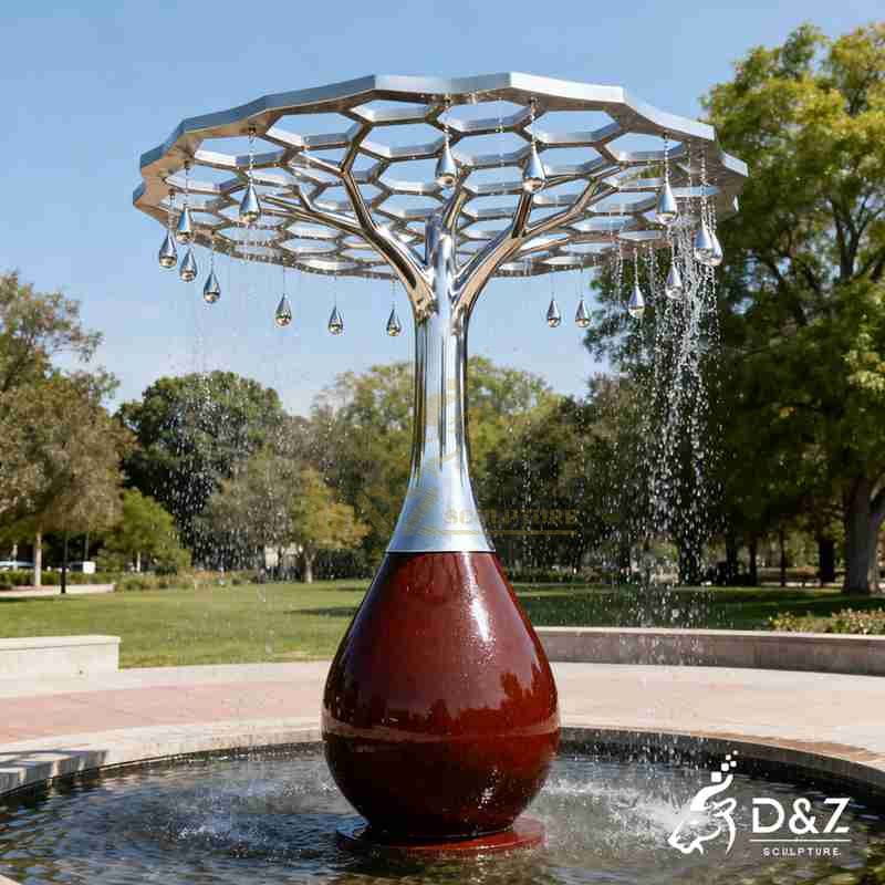 metal fountain tree