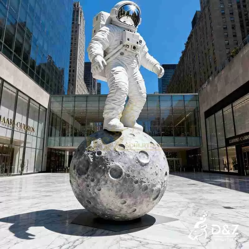 Outdoor White Metal Astronaut Sculpture for Art DZJ-113