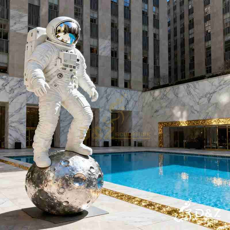 metal astronaut sculpture