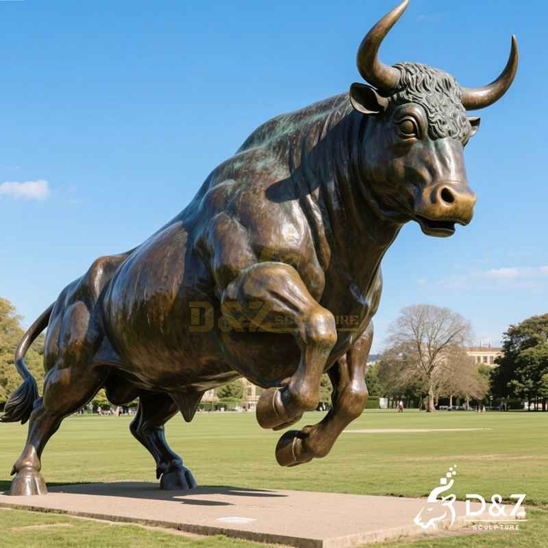 Large Outdoor Bronze Fighting Bull Statue DZJ-114