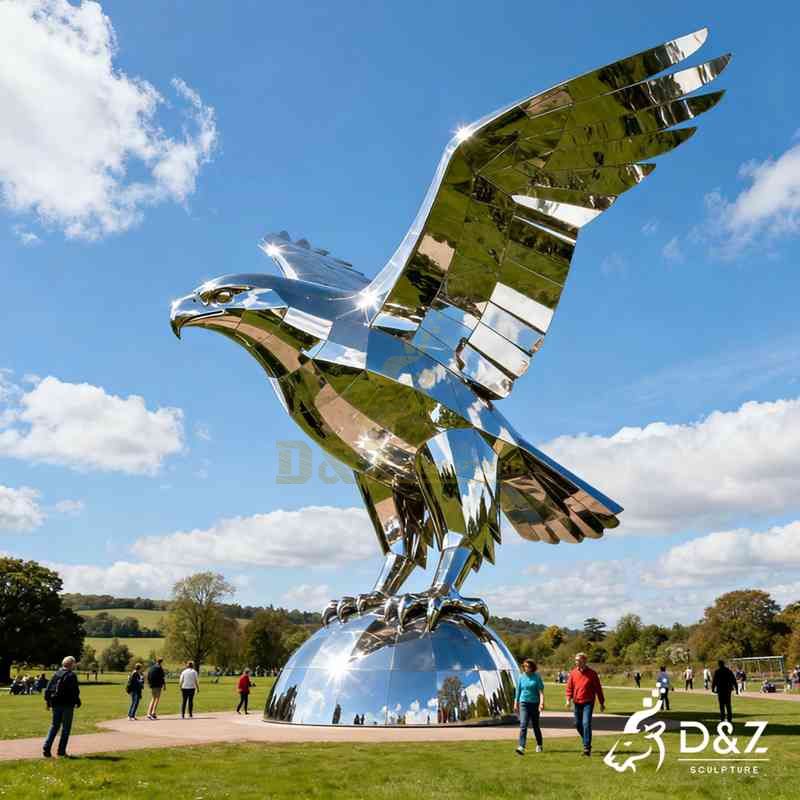 Large Outdoor Metal Eagle Sculpture for Sale DZJ-116