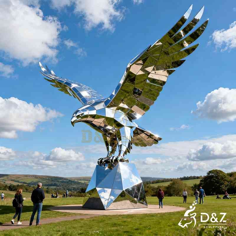 outdoor metal eagle sculpture