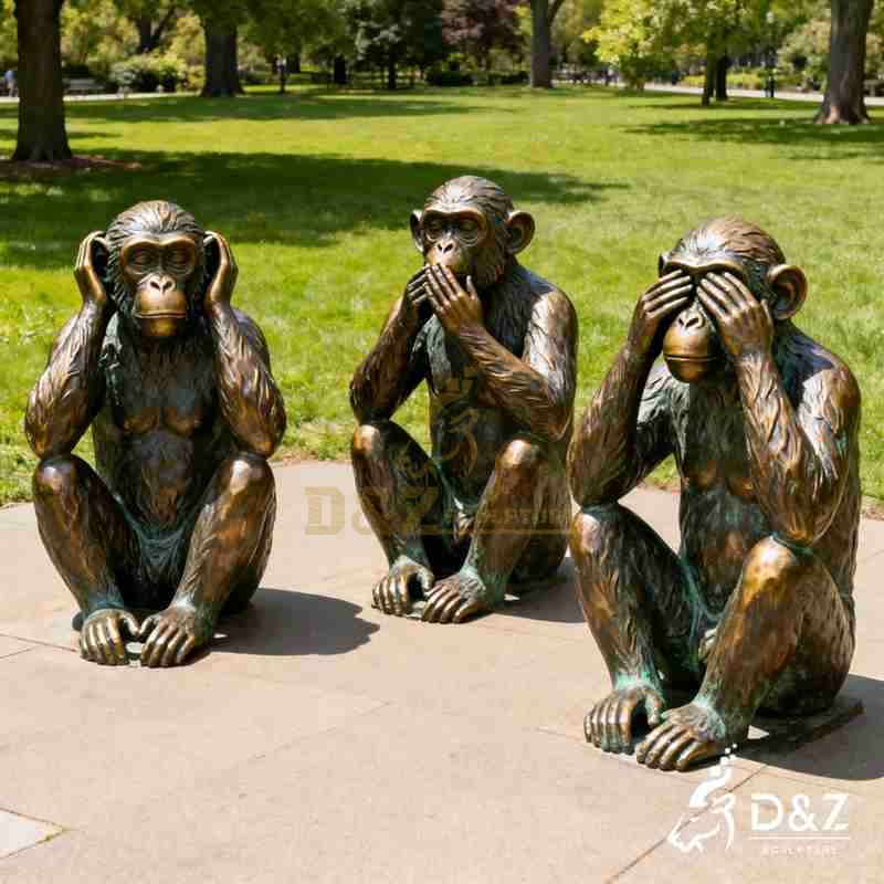 bronze statues three wise monkeys