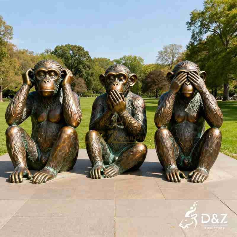 three wise monkeys large statues
