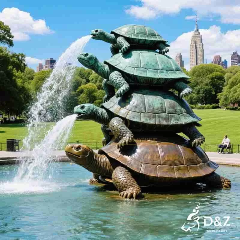 Large Outdoor Bronze Turtle Fountain for Sale DZJ-122