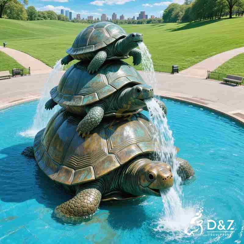 outdoor turtle water fountain