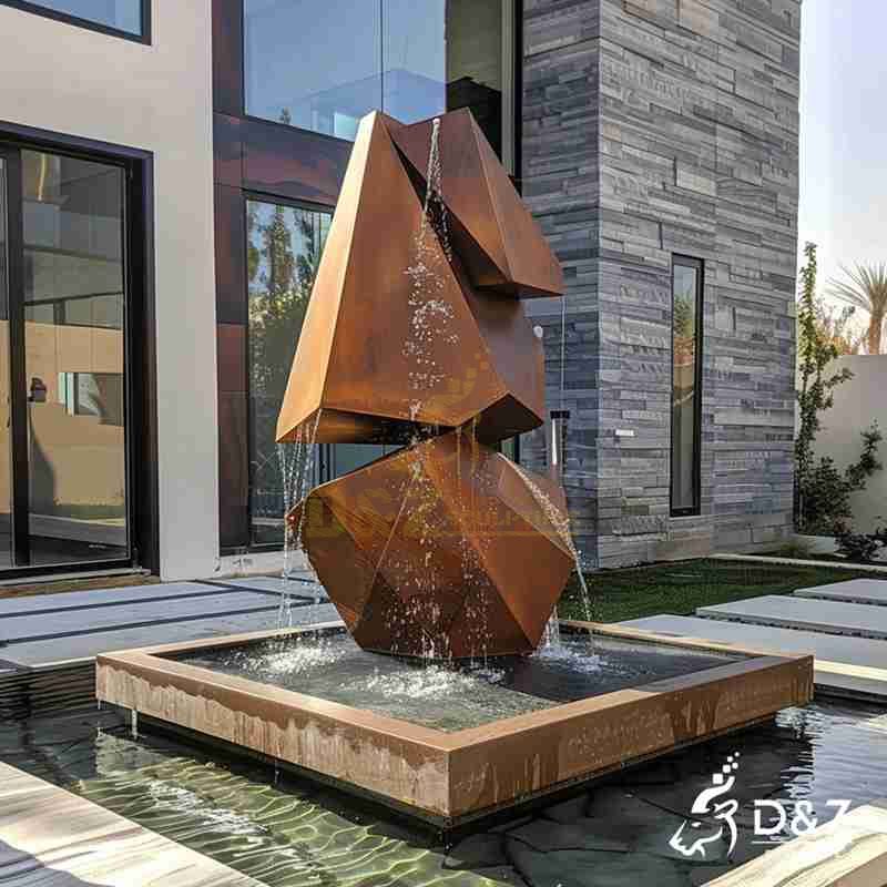 corten steel fountain