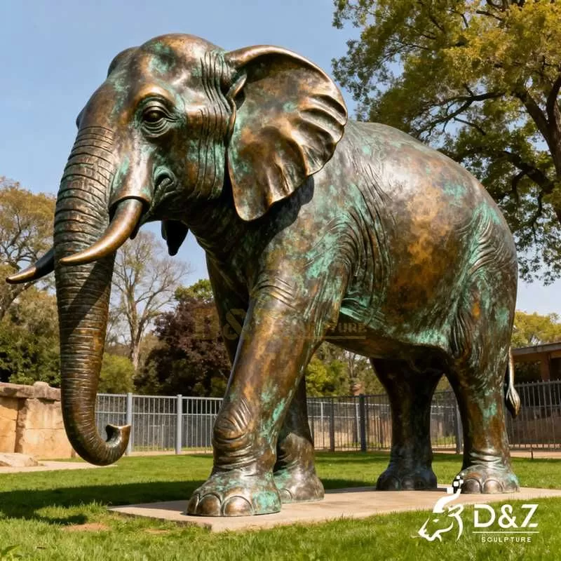 Large Outdoor Bronze Elephant Statue for Sale DZJ-130