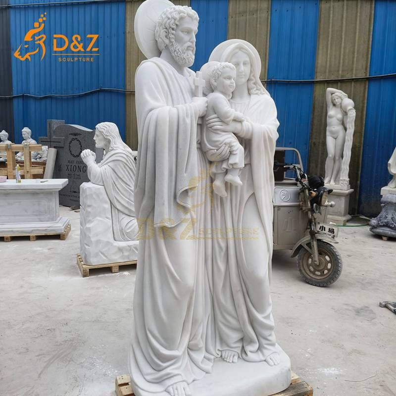 white holy family statue