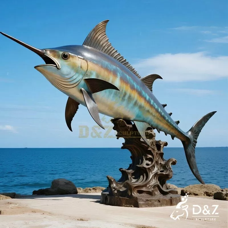 Large Outdoor Bronze Swordfish Statue | Marine Life DZJ-135