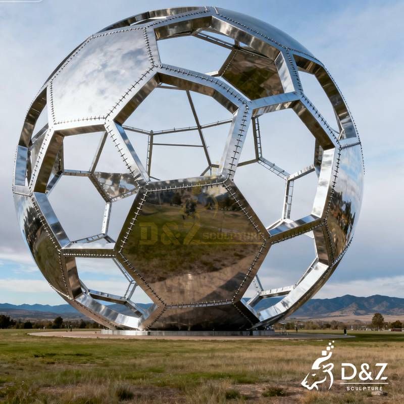 metal football sculpture