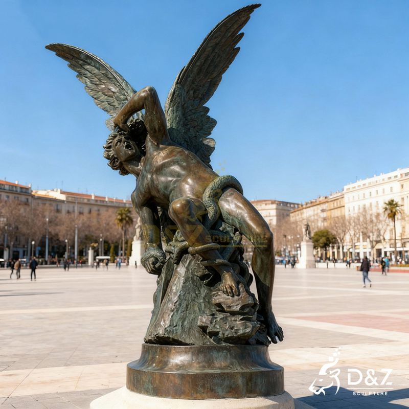 bronze fallen angel statue