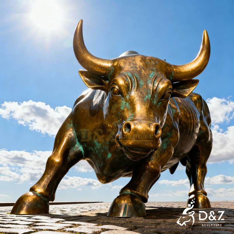 Bronze Wall Street Bull Statue for Sale | Charging Bull DZJ-152