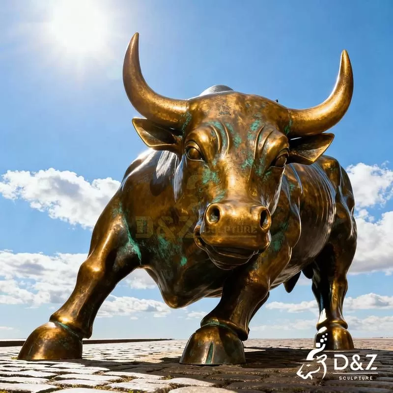 Bronze Wall Street Bull Statue for Sale | Charging Bull DZJ-152