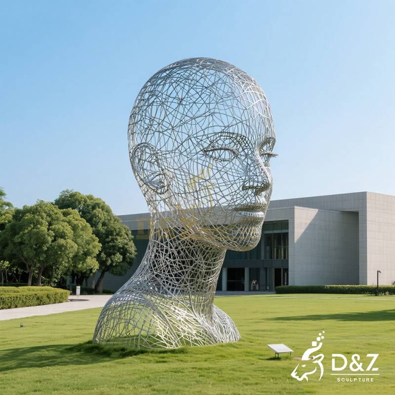 Large Modern Abstract Wire Face Sculpture for Sale DZJ-158