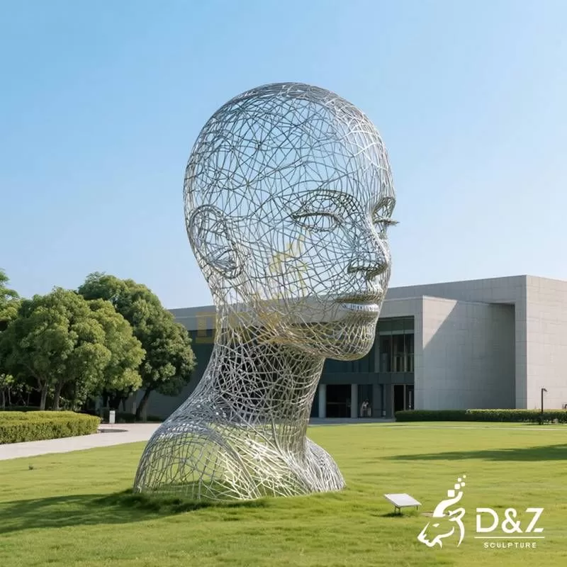 Large Modern Abstract Wire Face Sculpture for Sale DZJ-158