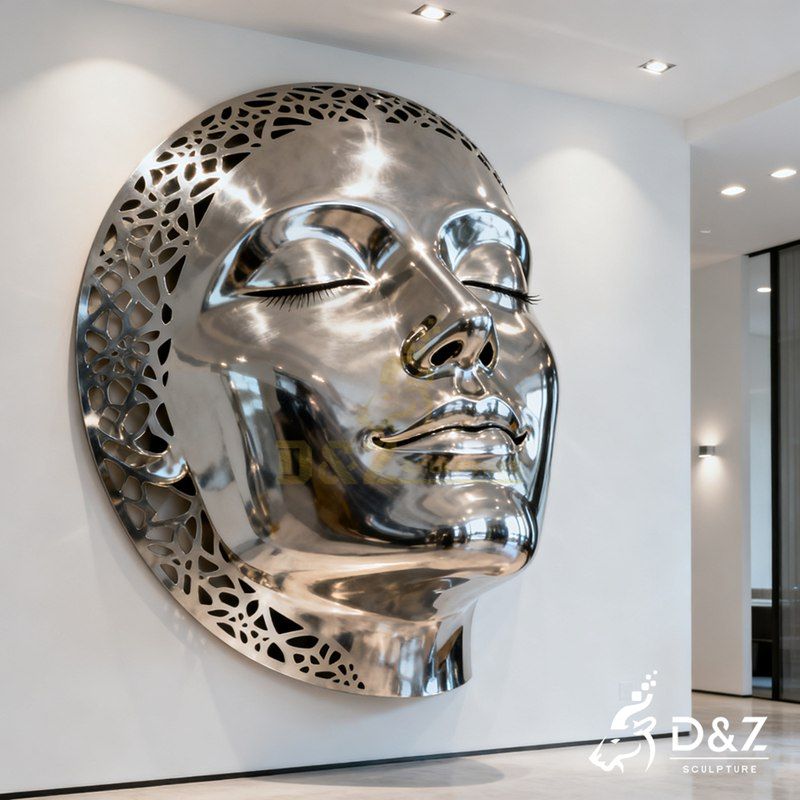 Large Modern Metal Face Wall Sculpture for Sale DZJ-166