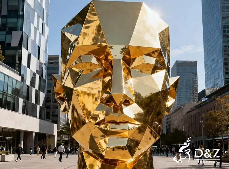 10 Unique Large Modern Metal Face Sculptures to Outdoor