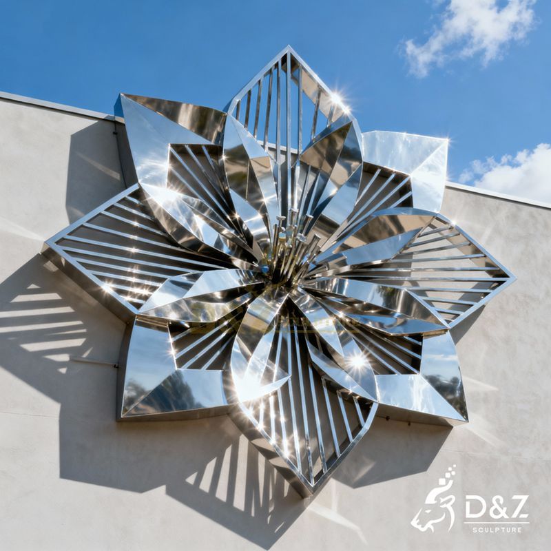 Large Geometric Metal Flower Wall Sculpture DZJ-174
