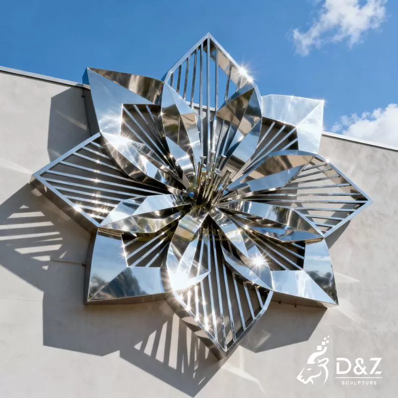 Large Geometric Metal Flower Wall Sculpture DZJ-174