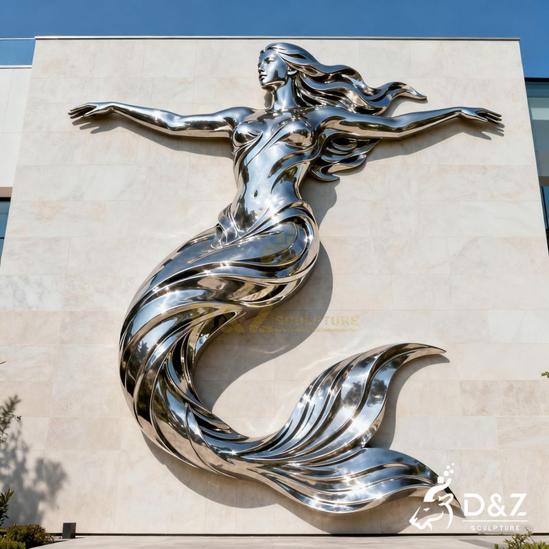 mermaid sculpture wall art